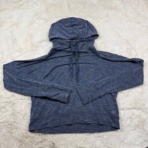 Gap Fit Breath Light Weight Cropped Hoodie True Indigo Women's Medium